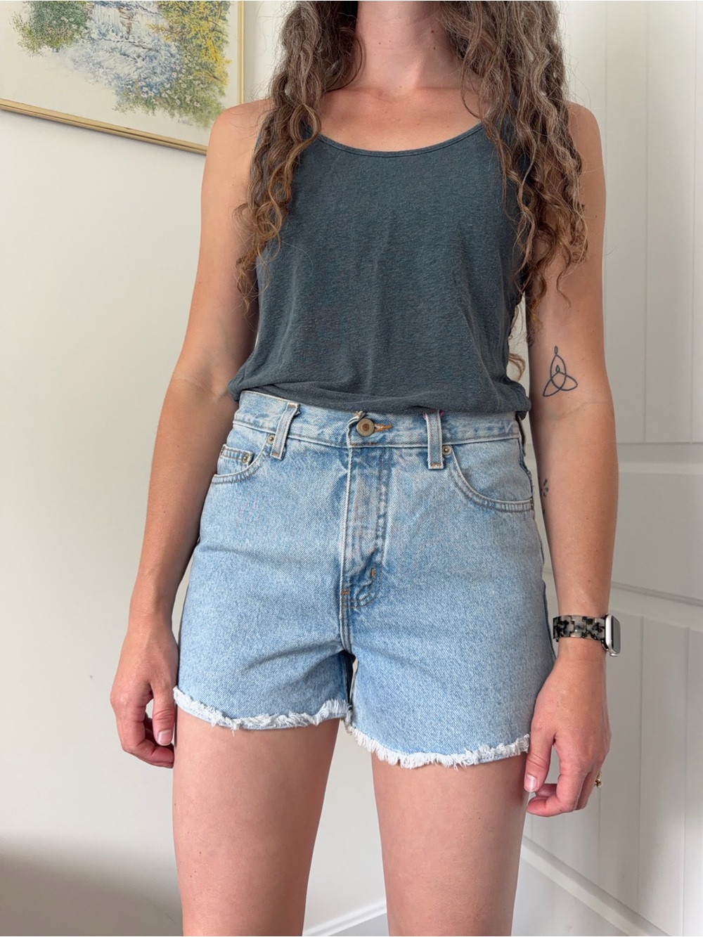 Vintage London Jean High-Rise Light Blue Denim Shorts